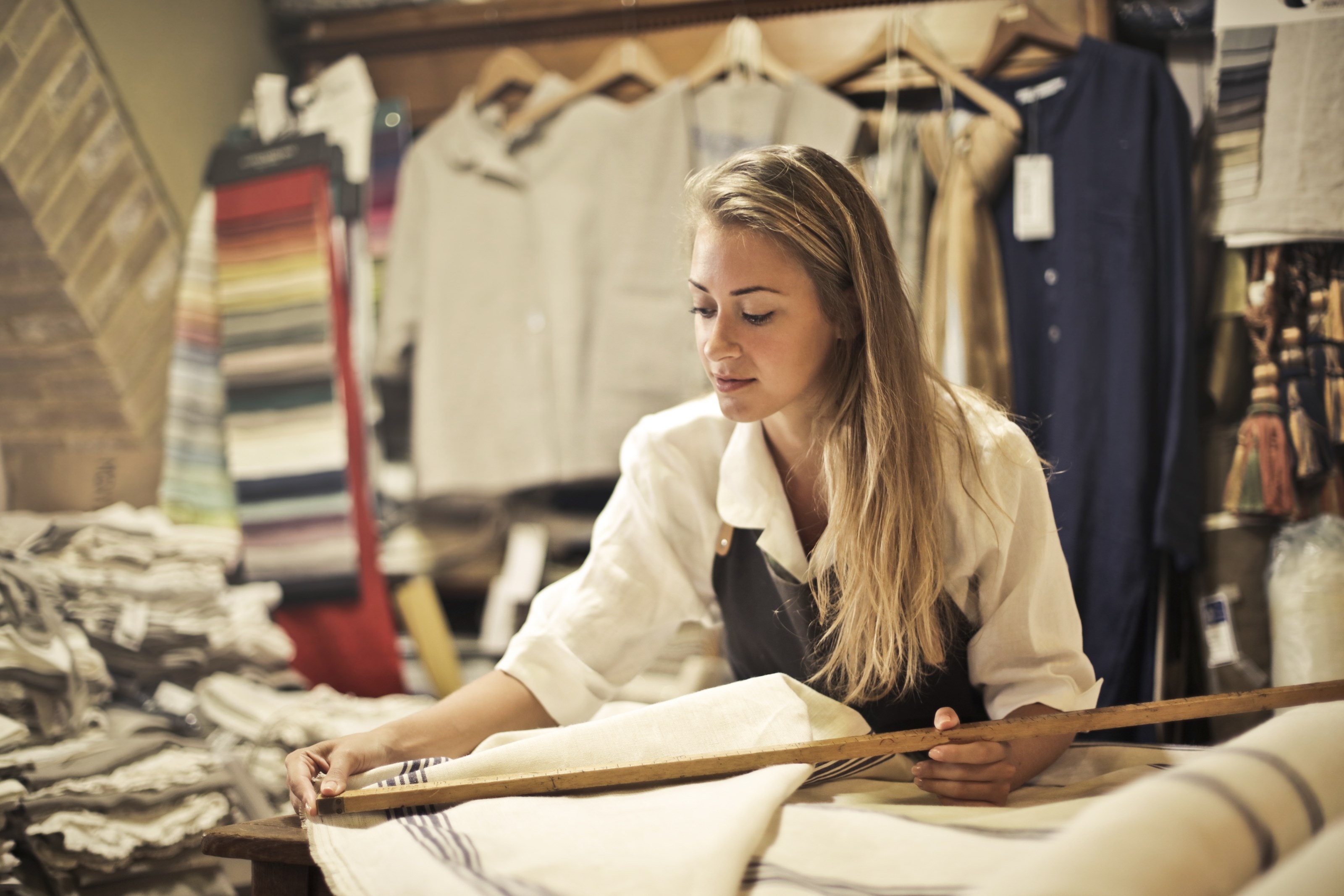 Craftswoman in boutique