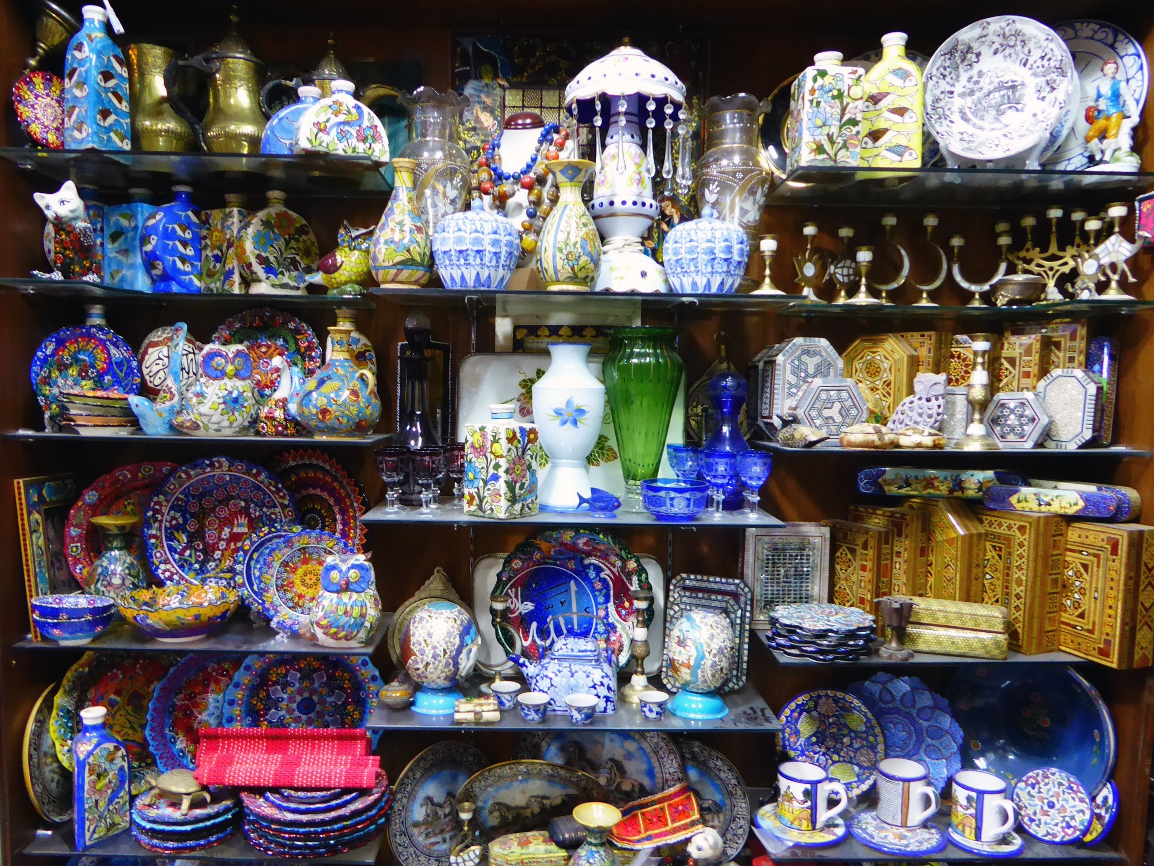 Ceramics and crafts from a souq (souk) in Amman, Jordan
