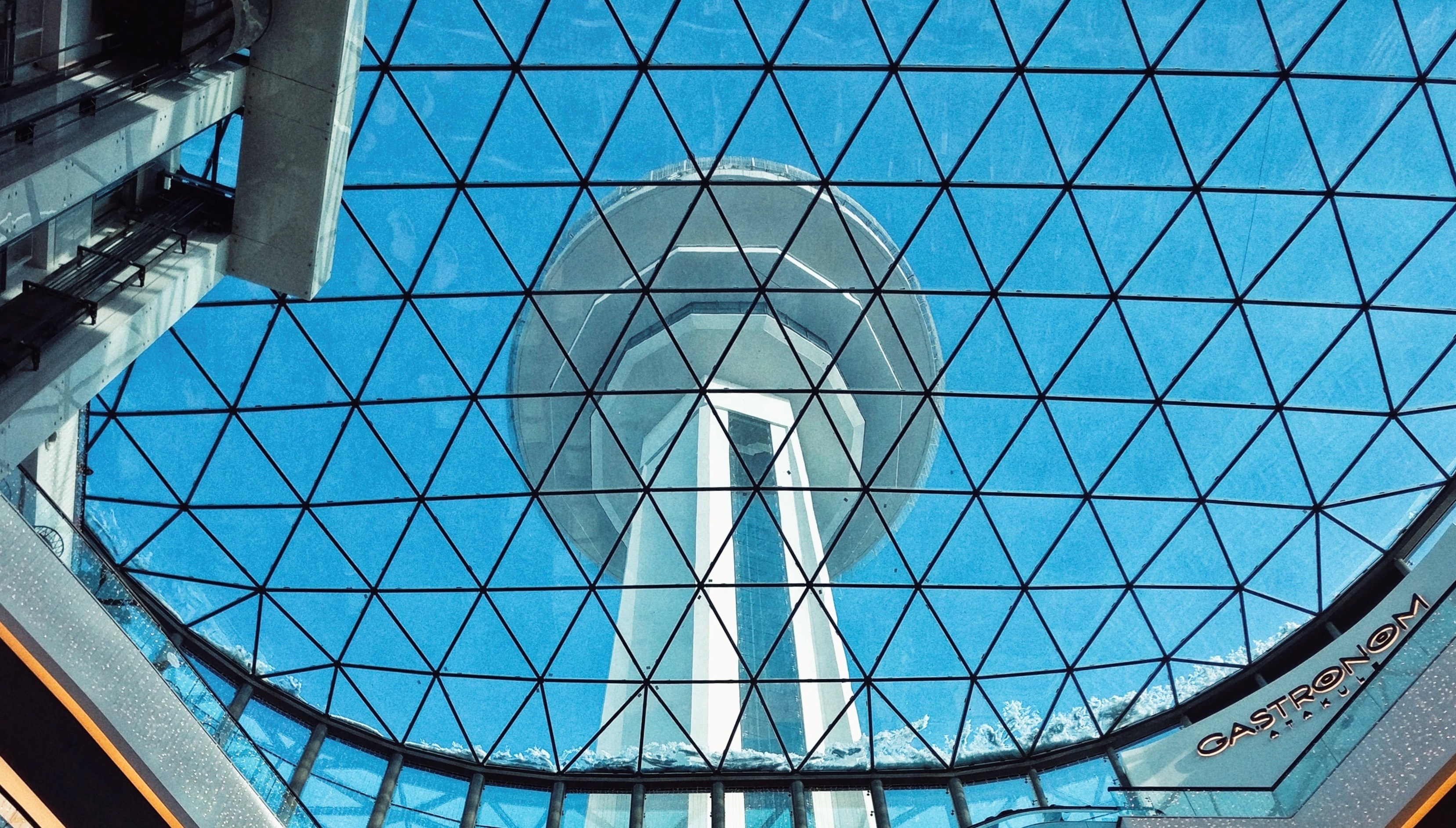 Atakule Tower in Ankara taken from inside the shopping mall