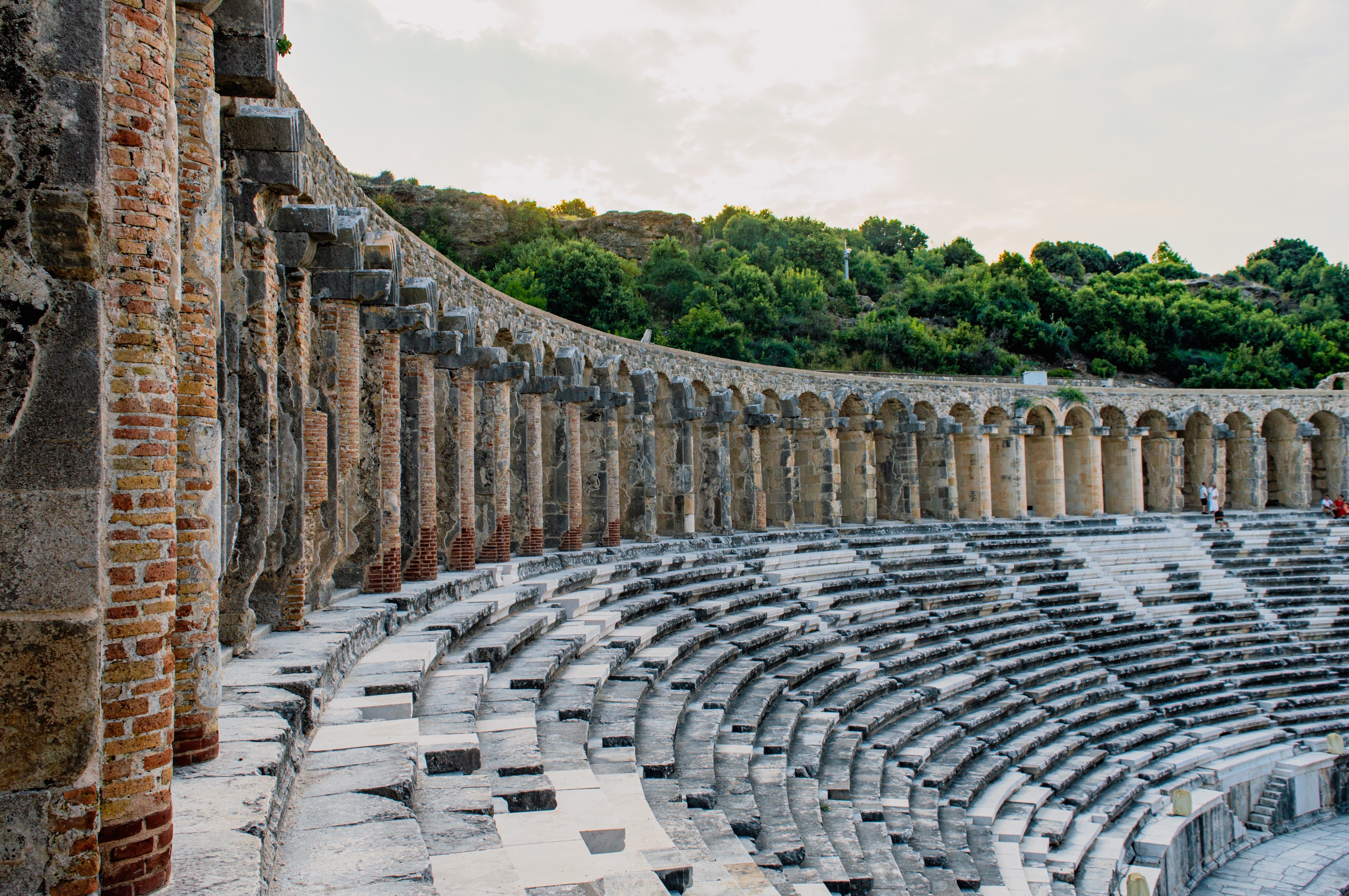 Aspendos or Belkıs is an ancient city famous for its ancient theater in the Serik district of Antalya province. Stock photo of Aspendos Ancient Theater