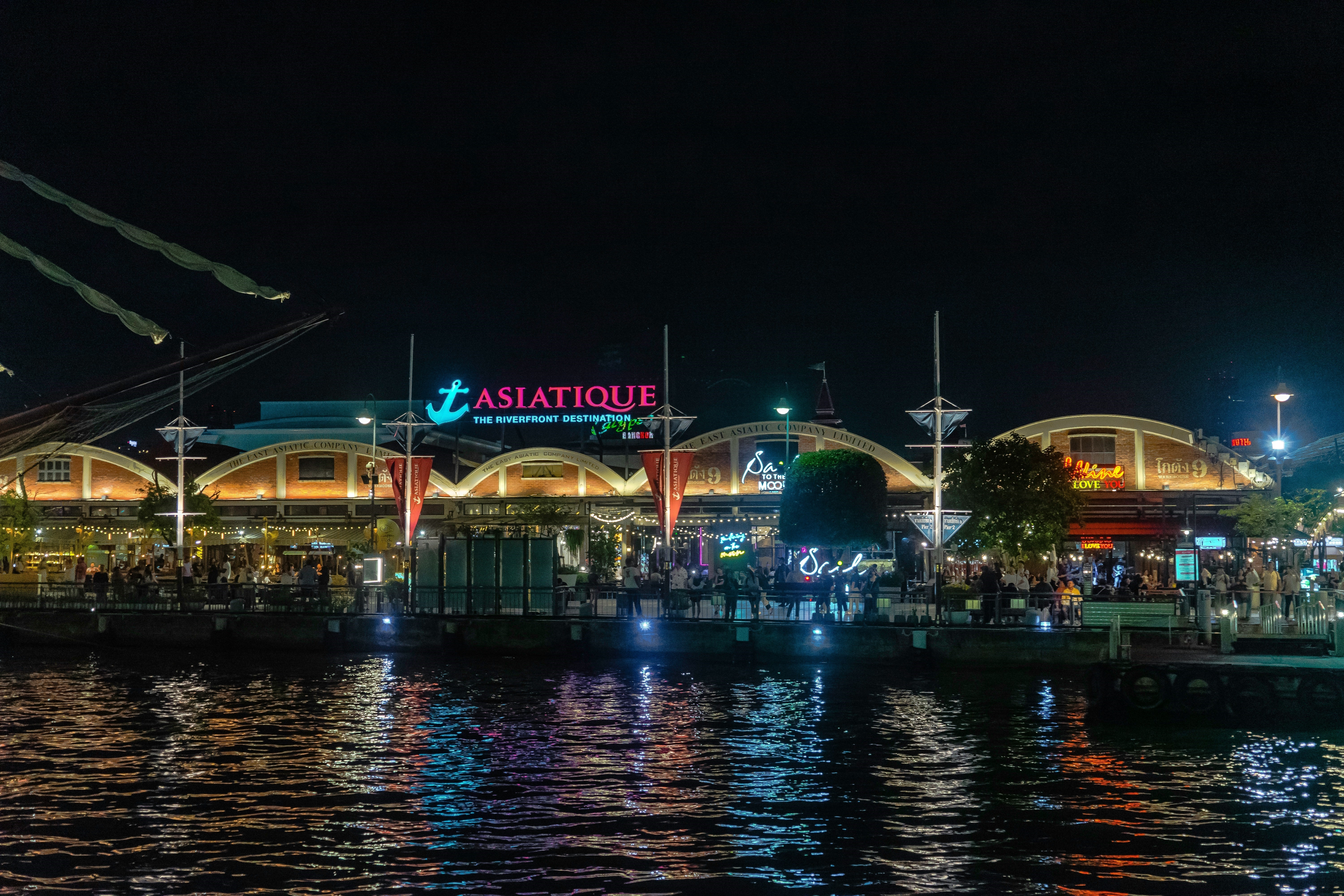Asiatique, a pier viewpoint from Chao Phraya River, Bangkok, Thailand
