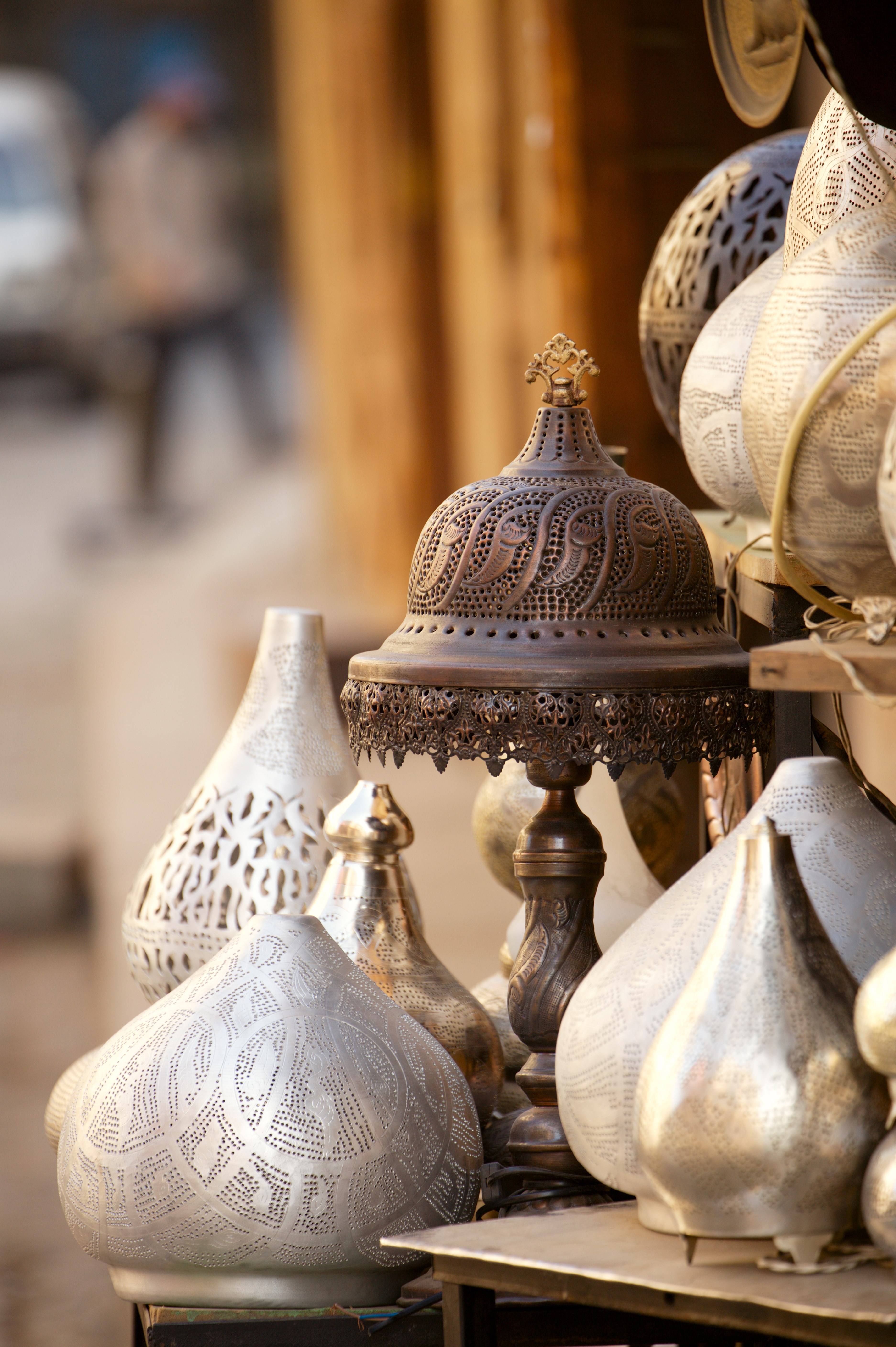 lamps in street shop in cairo, egypt