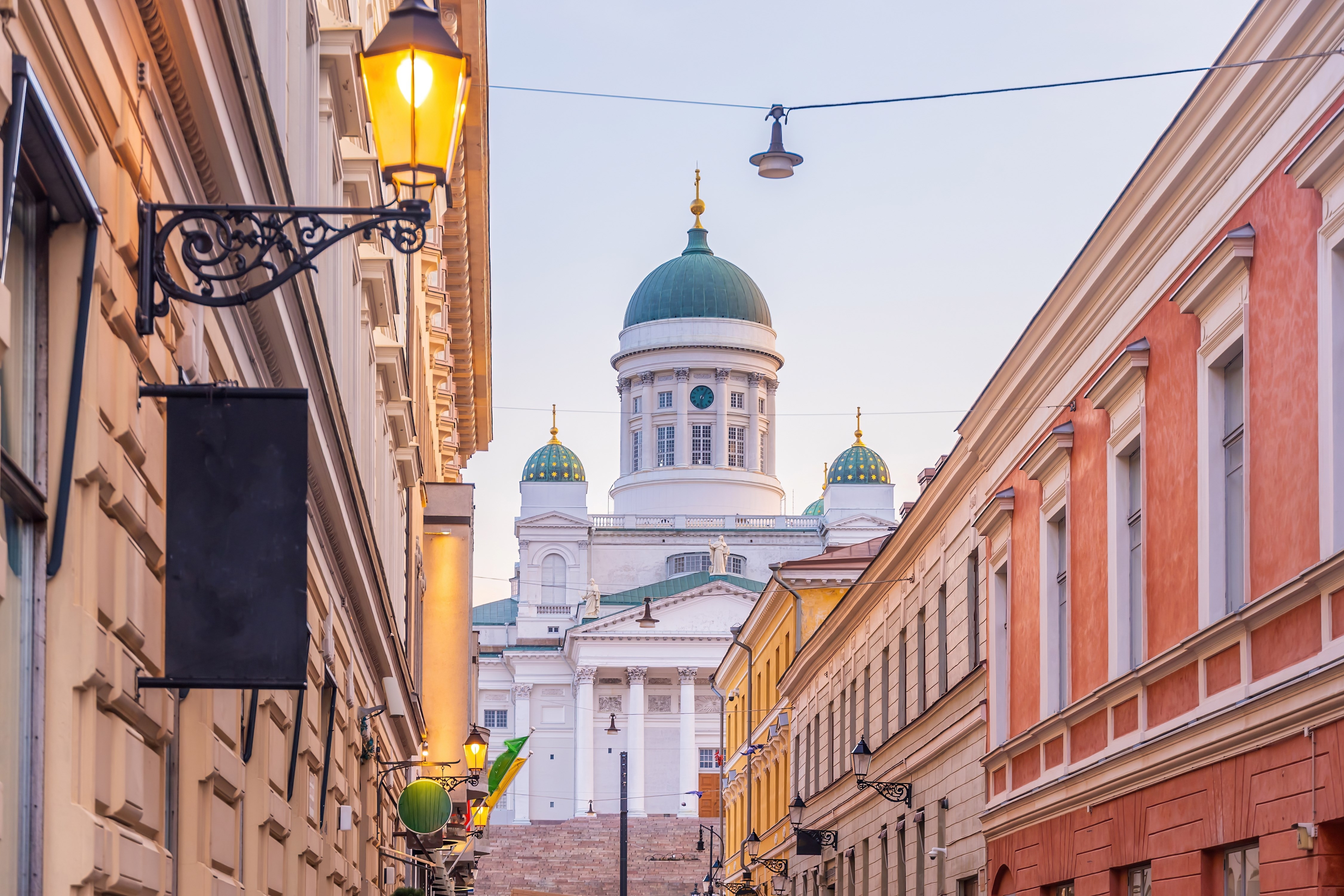 Helsinki Cathedral in the centre of Helsinki, Finland at sunset