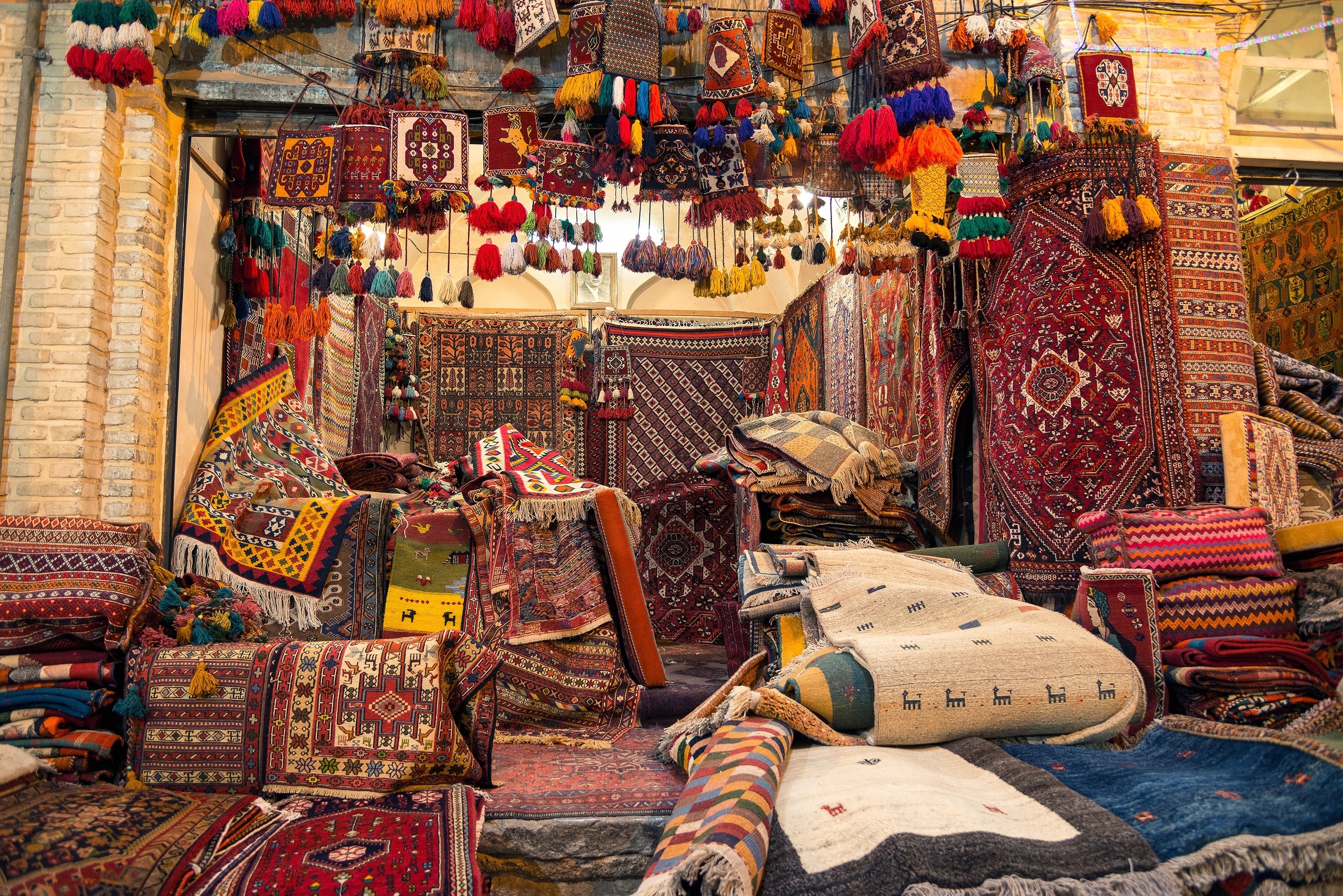 An Oriental Carpet Bazar In Iran with Carpet, Rug and Gabbeh