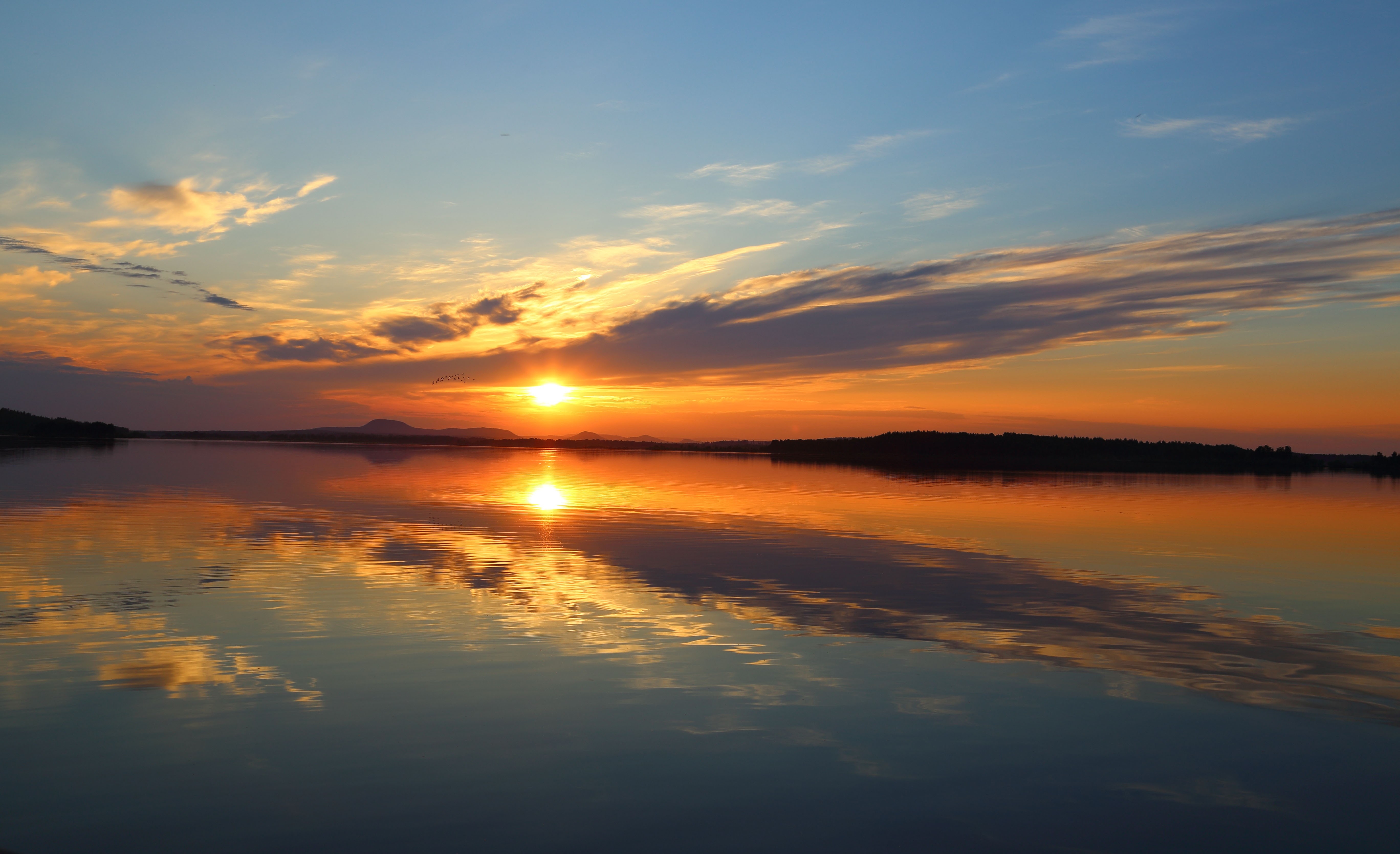 sun kissing the horizon