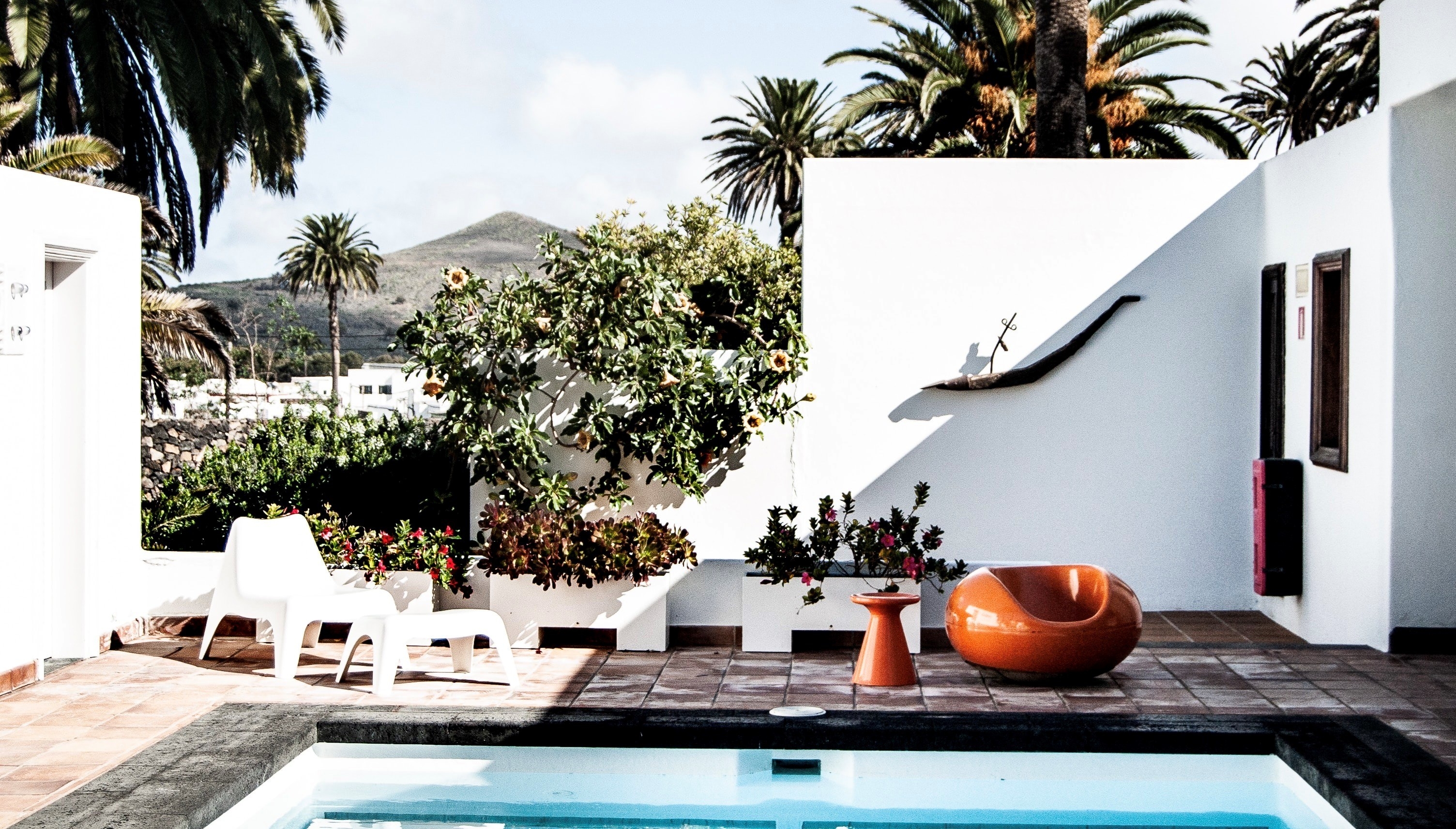Poolside at the Palm Grove House in Haría