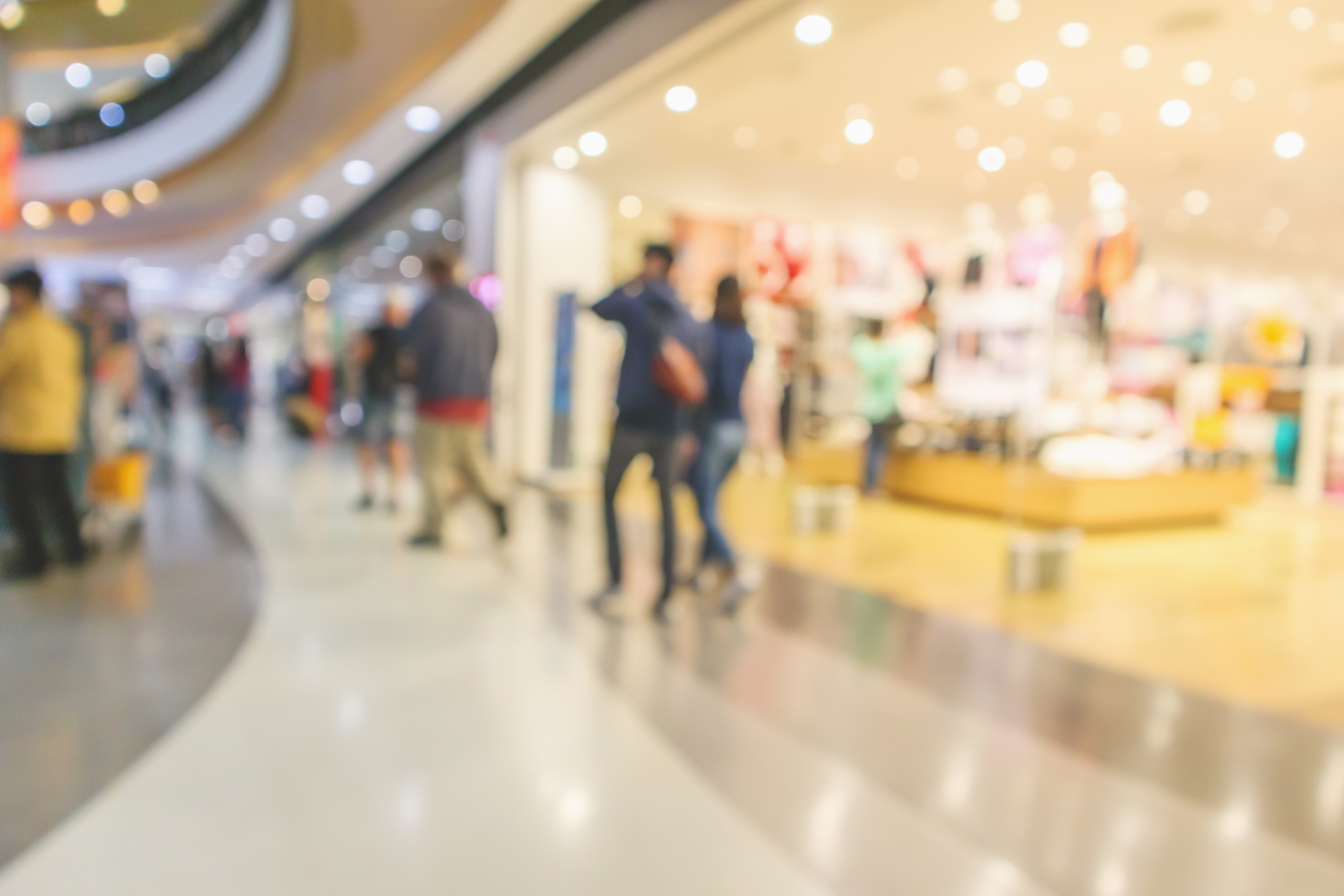Abstract blur modern shopping mall interior defocused background
