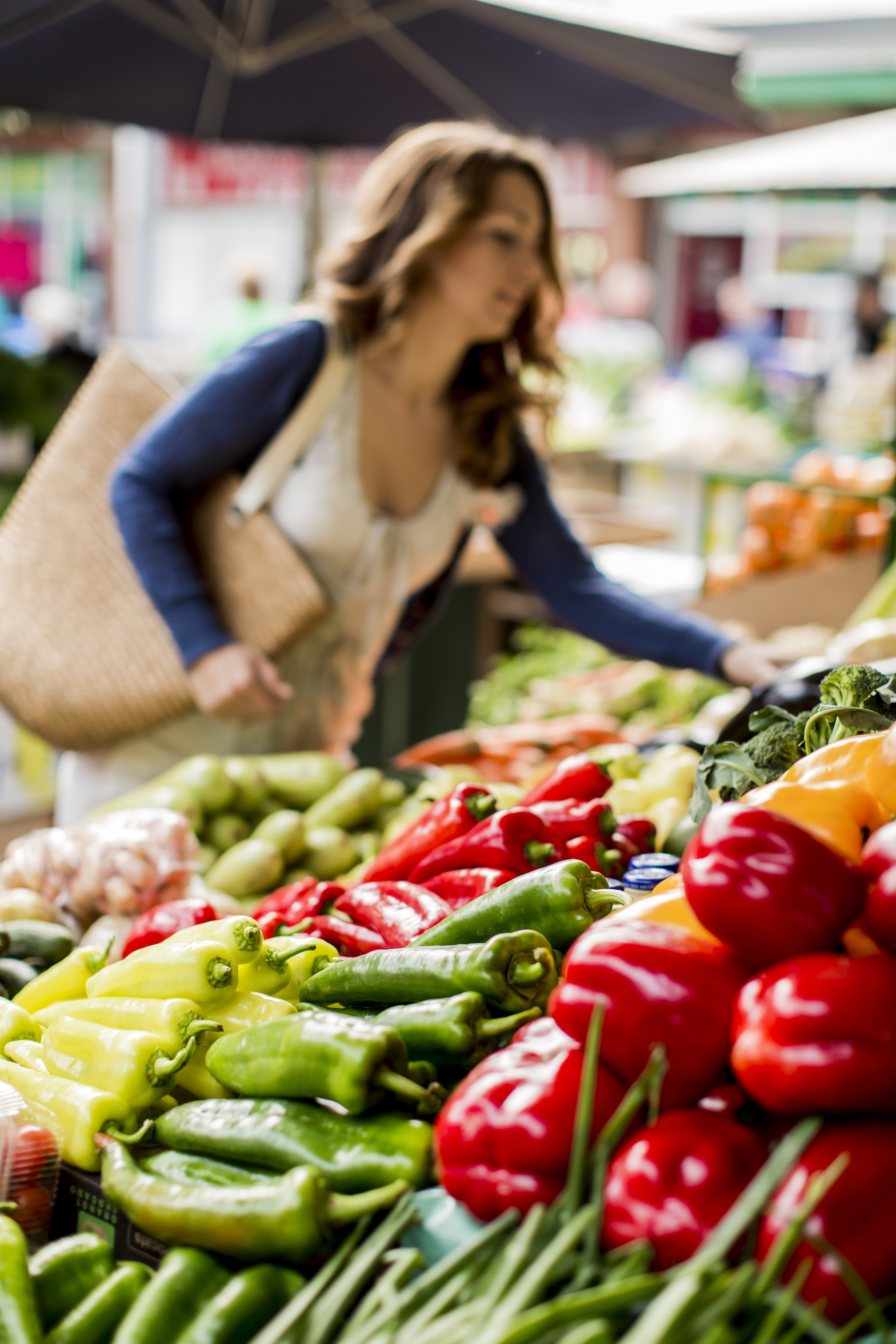 women shopping food