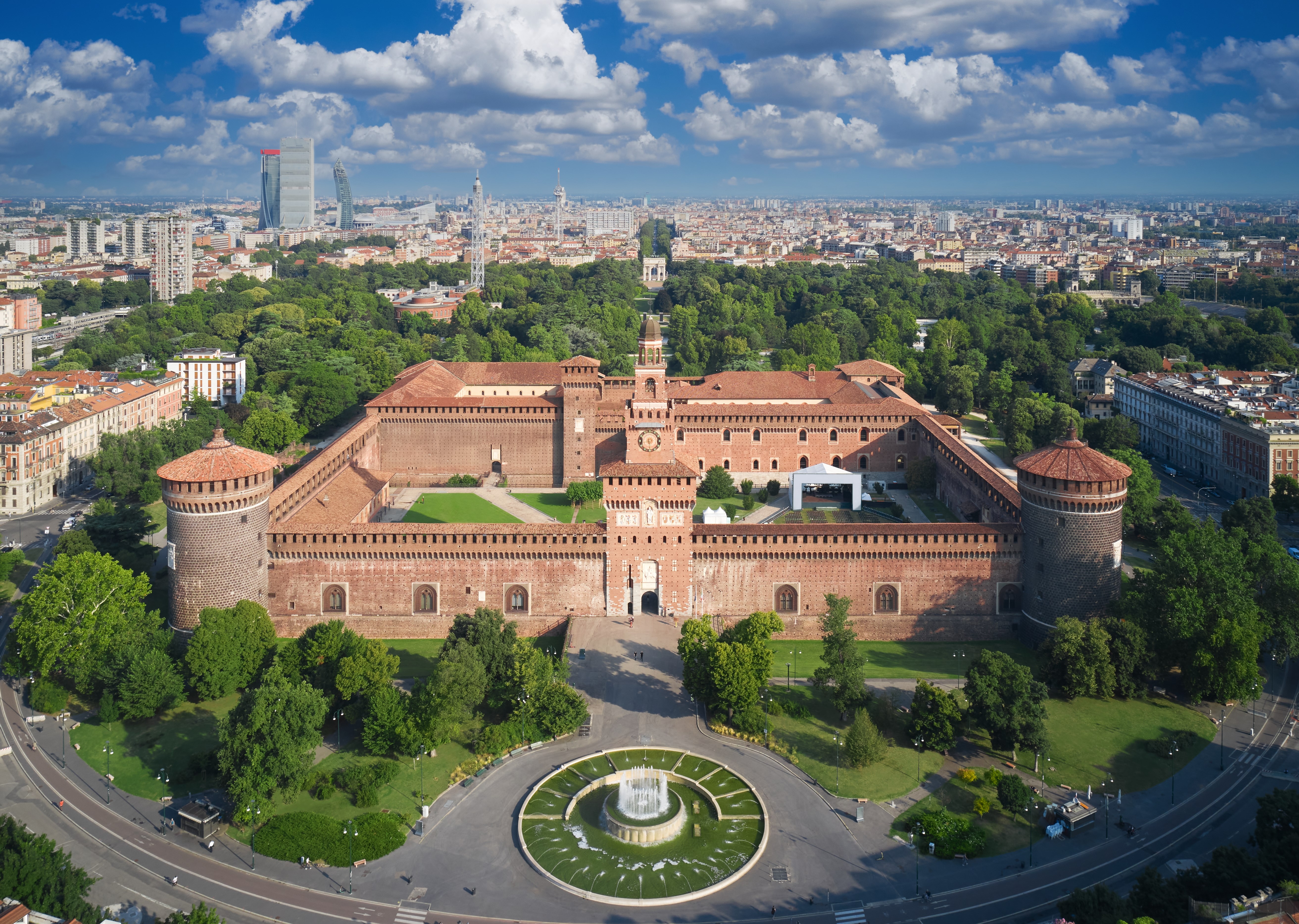 Castello Sforzesco aerial view