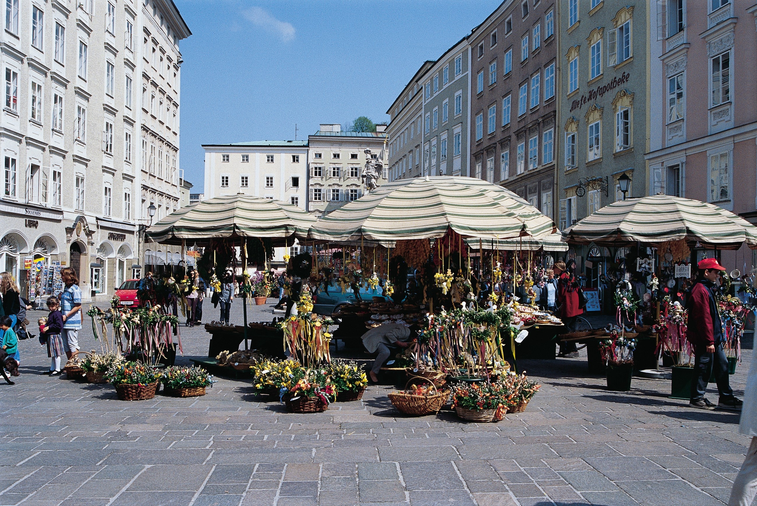 Der Grünmarkt in Salzburg, Austria