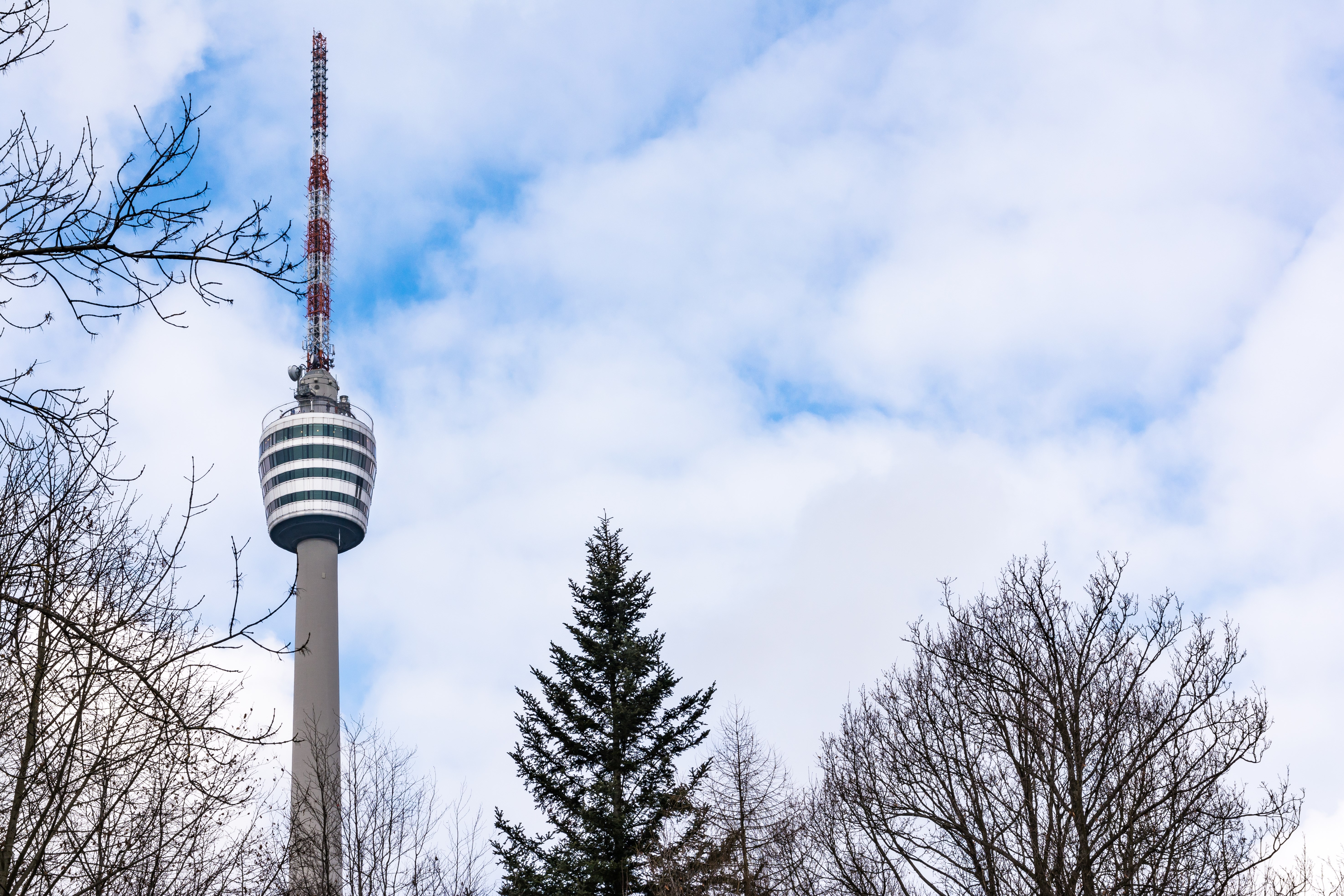 Stuttgart TV Tower Fernsehturm Monochrome View Germany Building Architecture Landscape