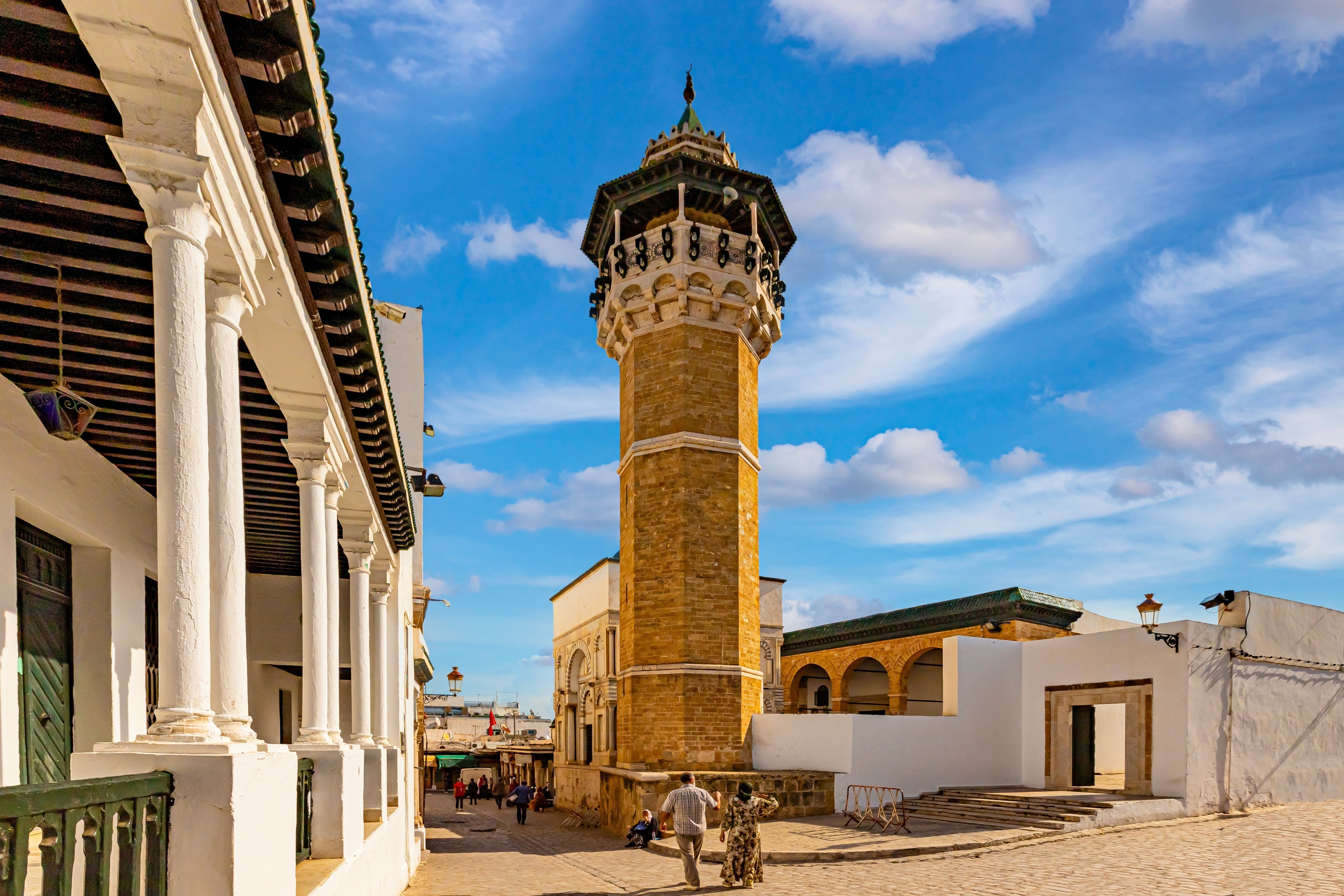 Mosque Sidi Youssef in the Medina of Tunis City Translation: God's protection and love is always with you