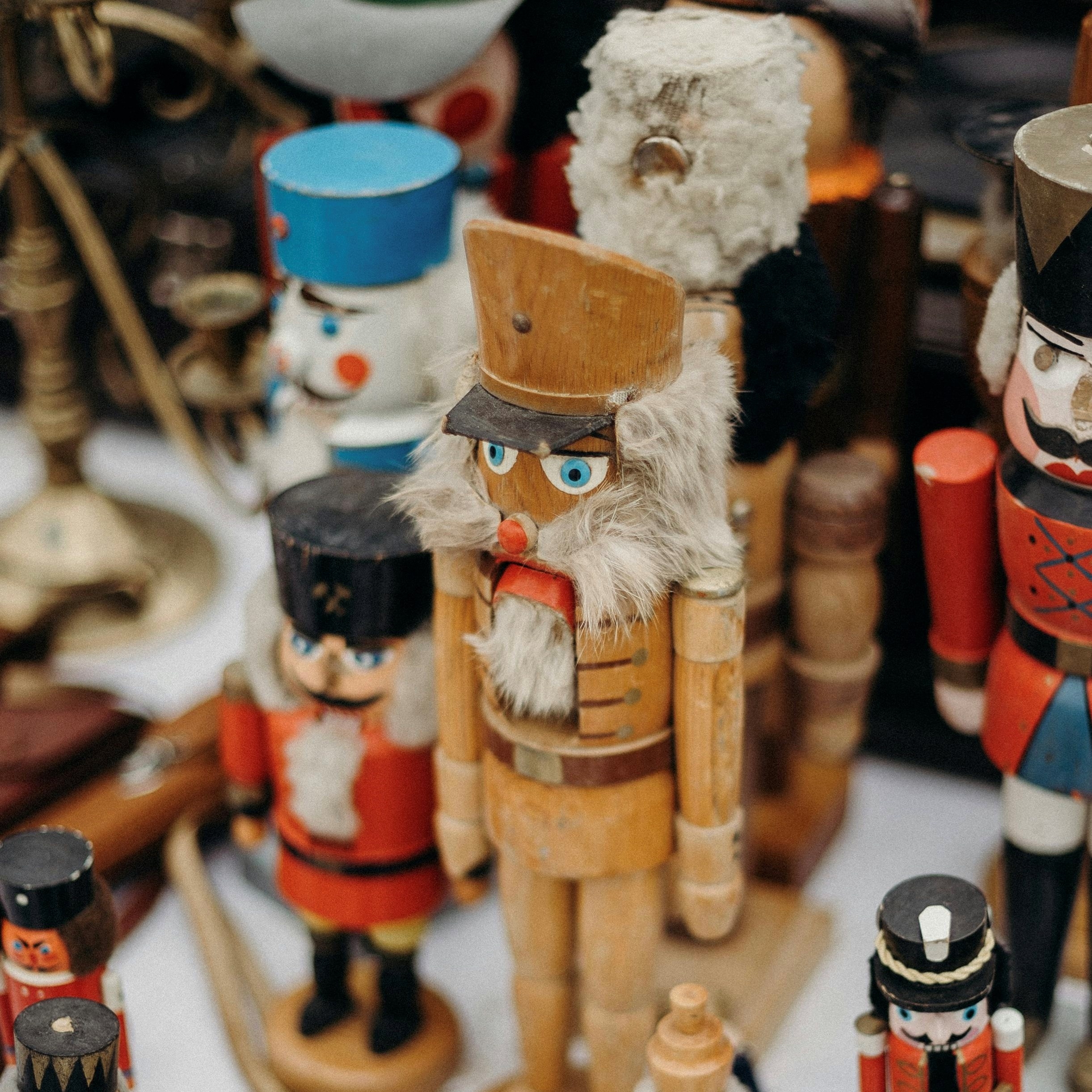 nutcrackers at a flea market