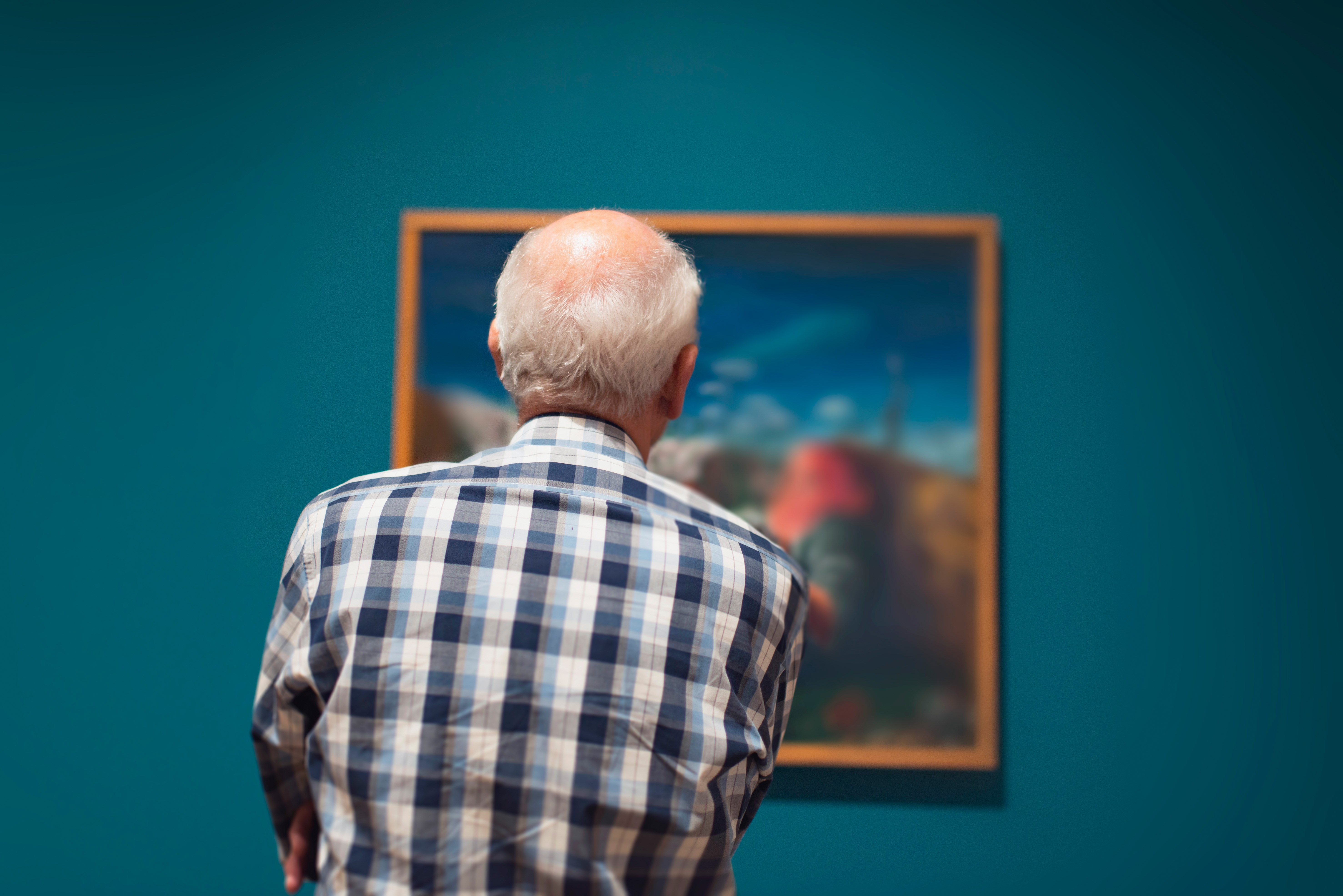 Man in a museum in Zagreb, Croatia