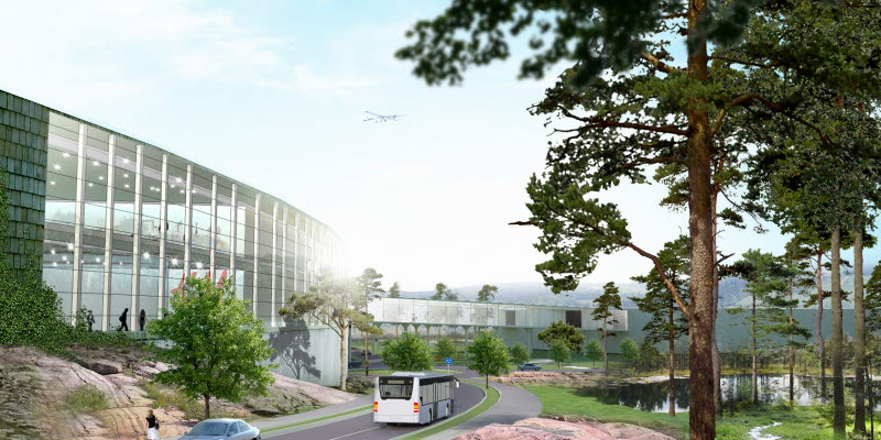 Illustration view over future Airport City Göteborg Illustration view over future Airport City Göteborg