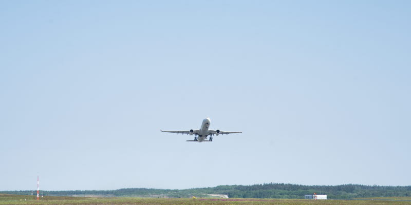 Aircraft during take off at Stockholm Arlanda Airport Aircraft during take off at Stockholm Arlanda Airport