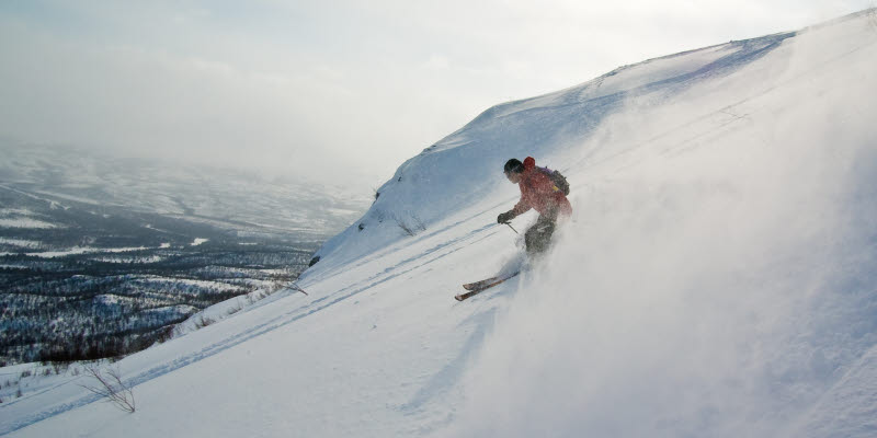 Off-piste skiing in northern Sweden. Nuolja, Abisko, Lappland, Sweden. Off-piste skiing in northern Sweden. Nuolja, Abisko, Lappland, Sweden.