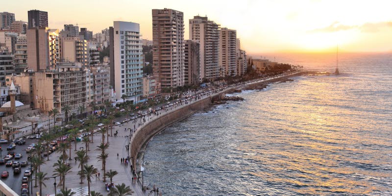 Buildings and water in the city of Beirut Buildings and water in the city of Beirut