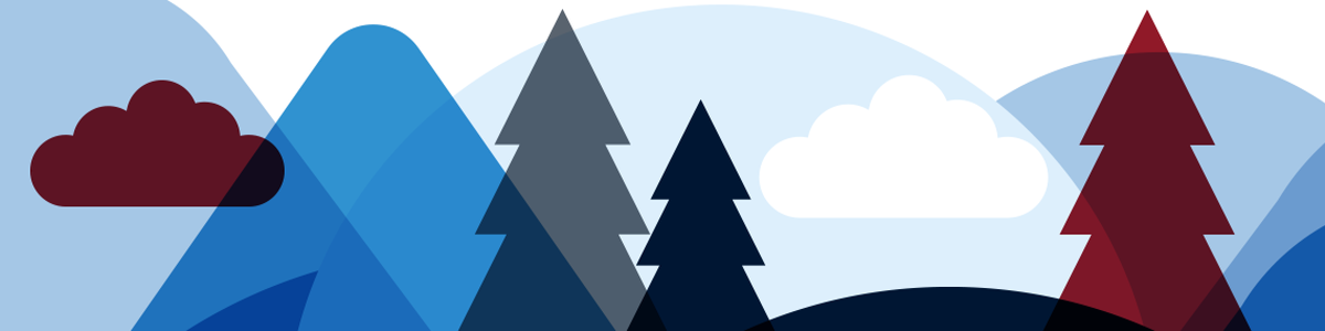 Illustration trees, clouds and mountain Illustration trees, clouds and mountain