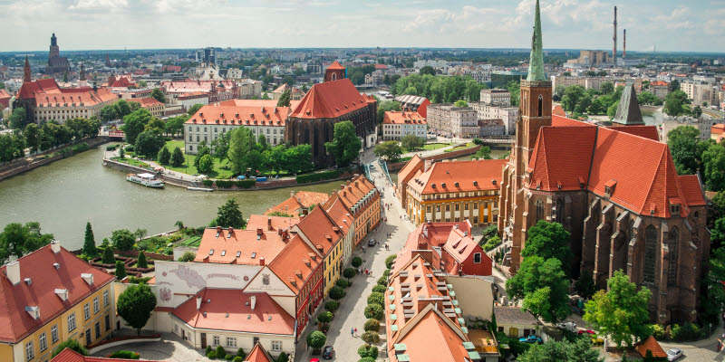 View over the polish city Wroclaw View over the polish city Wroclaw