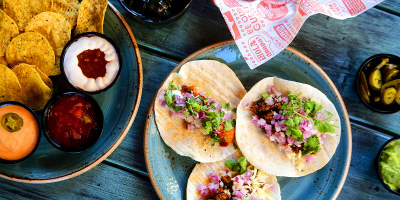 Food at Taco Bar Food at Taco Bar