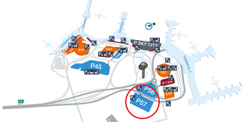 Karta över nya parkeringen P 57 Karta över nya parkeringen P 57