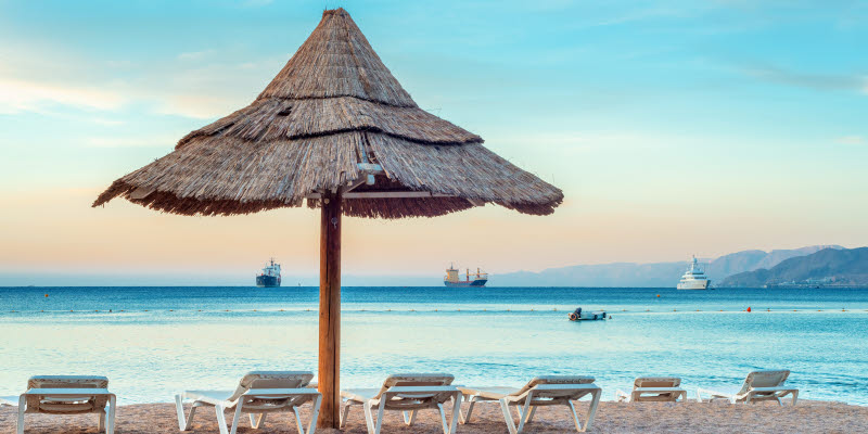 Beach in Eilat, Israel Beach in Eilat, Israel