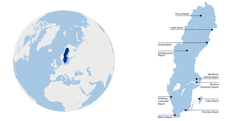 Illustration globe and Sweden Illustration globe and Sweden