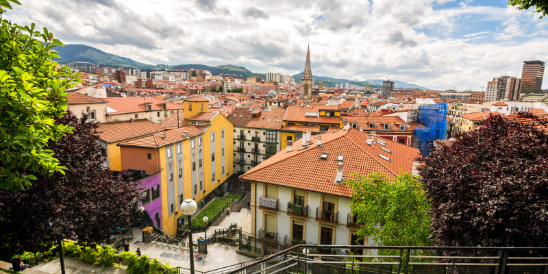 Panoramic views of downtown Bilbao, Spain Panoramic views of downtown Bilbao, Spain