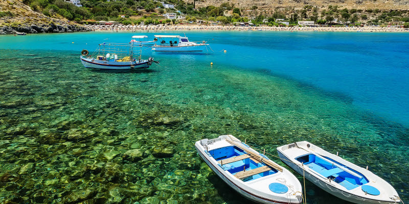 Boats in the sea at Rhodos Boats in the sea at Rhodos
