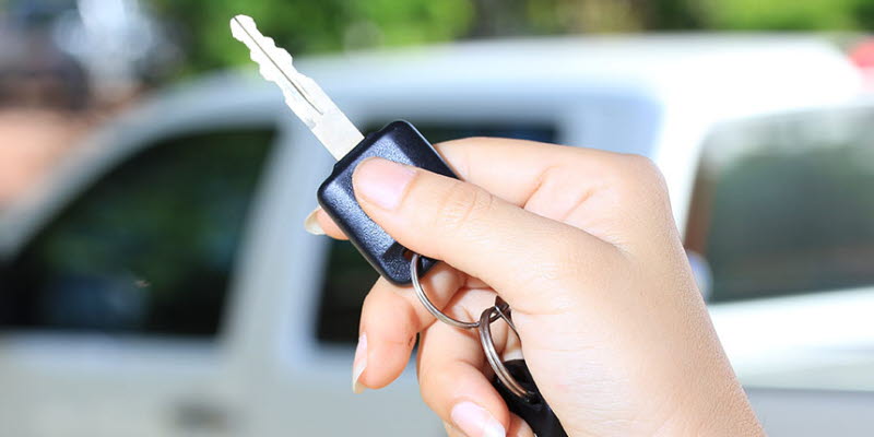 Hand with key, Rental car Hand with key, Rental car