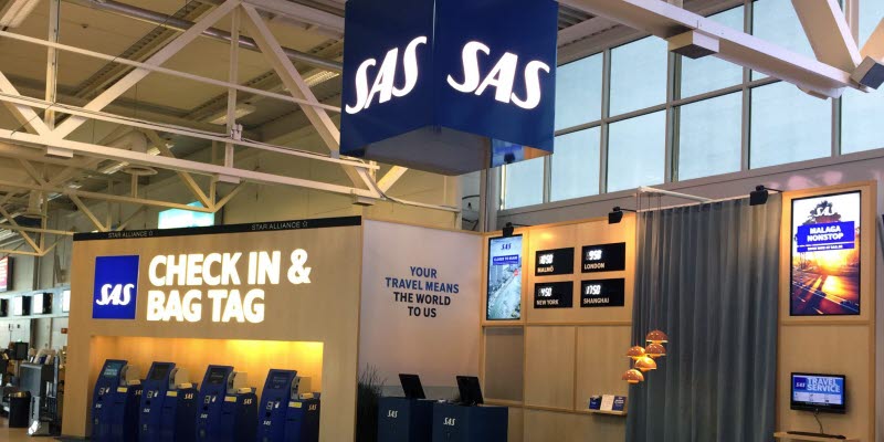 SAS check-in at Malmö Airport SAS check-in at Malmö Airport