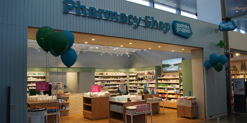 Pharmacy Shop Apoteksgruppen shop entry at Arlanda Pharmacy Shop Apoteksgruppen shop entry at Arlanda