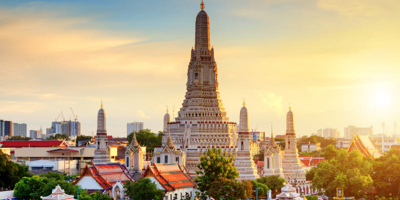A temple near the water in Bangkok A temple near the water in Bangkok